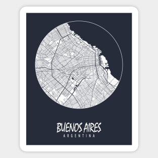 Buenos Aires, Argentina City Map - Full Moon Magnet